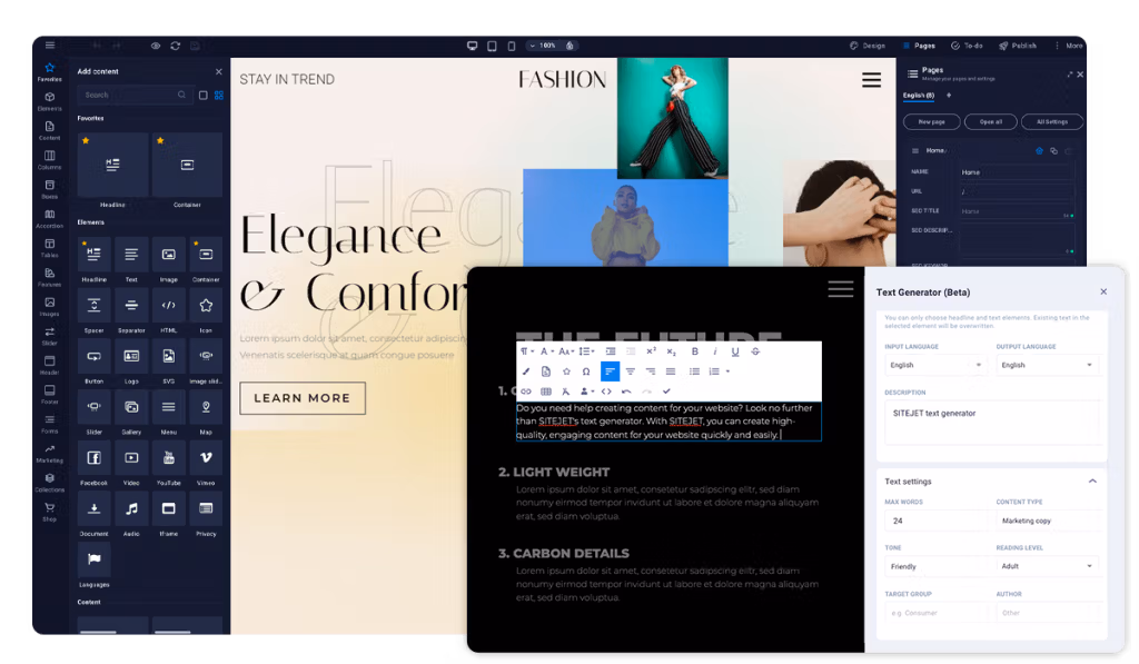 SiteJet Text Generator